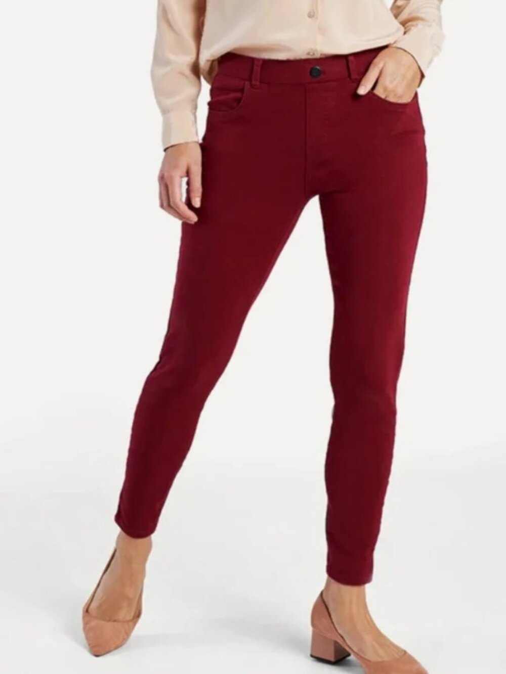 New Betabrand Oxblood Skinny 4 Pocket Yoga Denim Jeans Small
